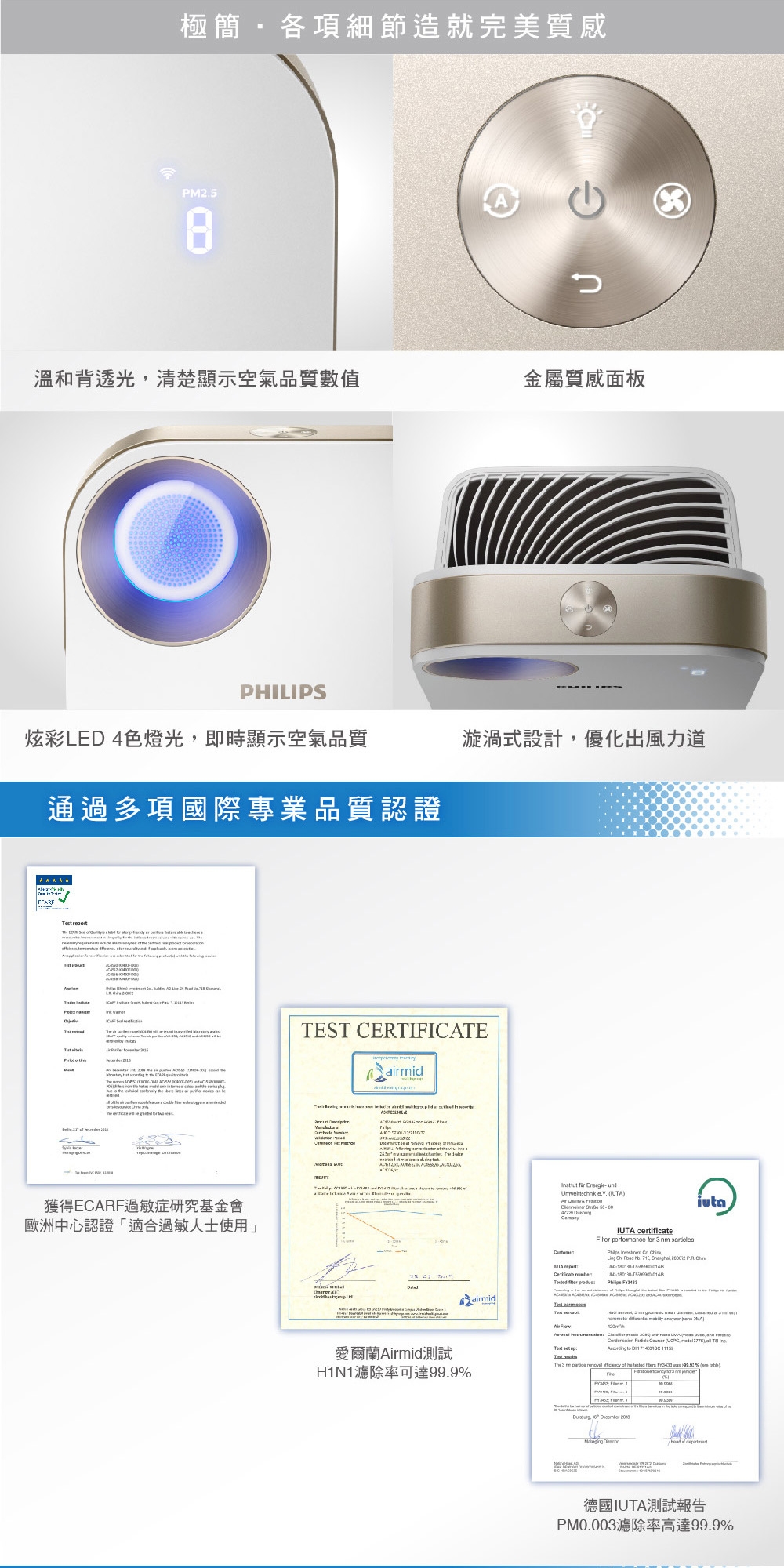 PHILIPS飛利浦 舒眠抗敏空氣清淨機 優質組合 AC1213+AC4558