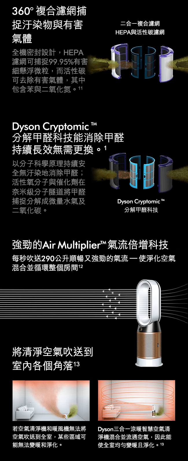 Dyson戴森 Pure Hot+Cool Cryptomic 涼暖清淨機 HP06 黑銅色