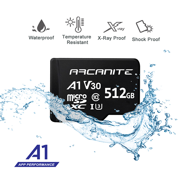 ARCANITE Micro SDXC U3 V30 A1 512GB 記憶卡