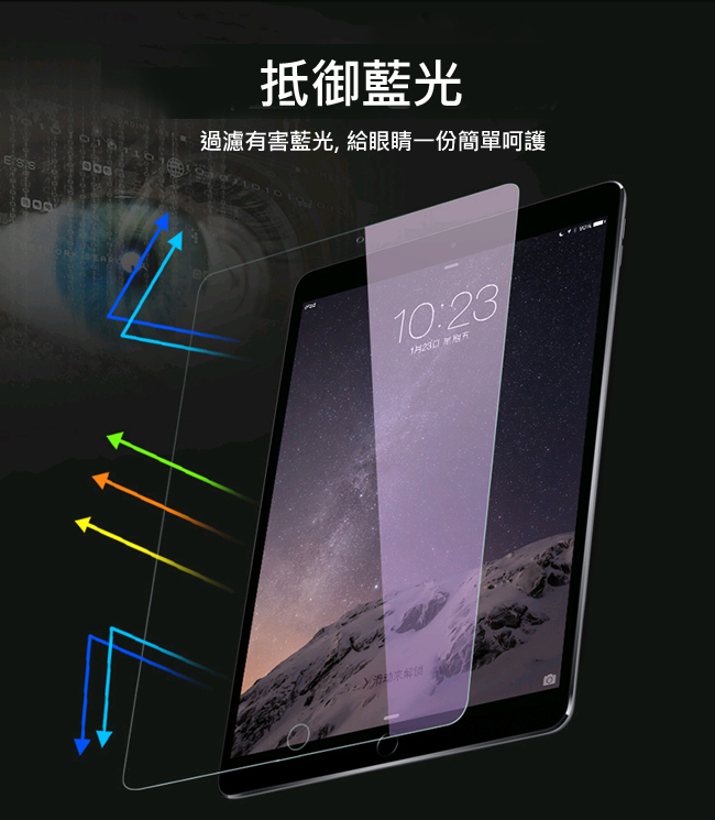 IN7 APPLE iPad (9.7吋) 抗藍光2.5D鋼化玻璃貼