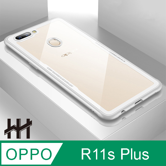 鋼化玻璃手機殼系列 OPPO R11s Plus (6.43吋) (透明黑邊)