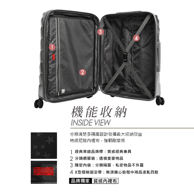 ELLE 法式V型鐵塔系列- 20吋純PC霧面防刮耐撞行李箱-寧靜霧灰EL31199