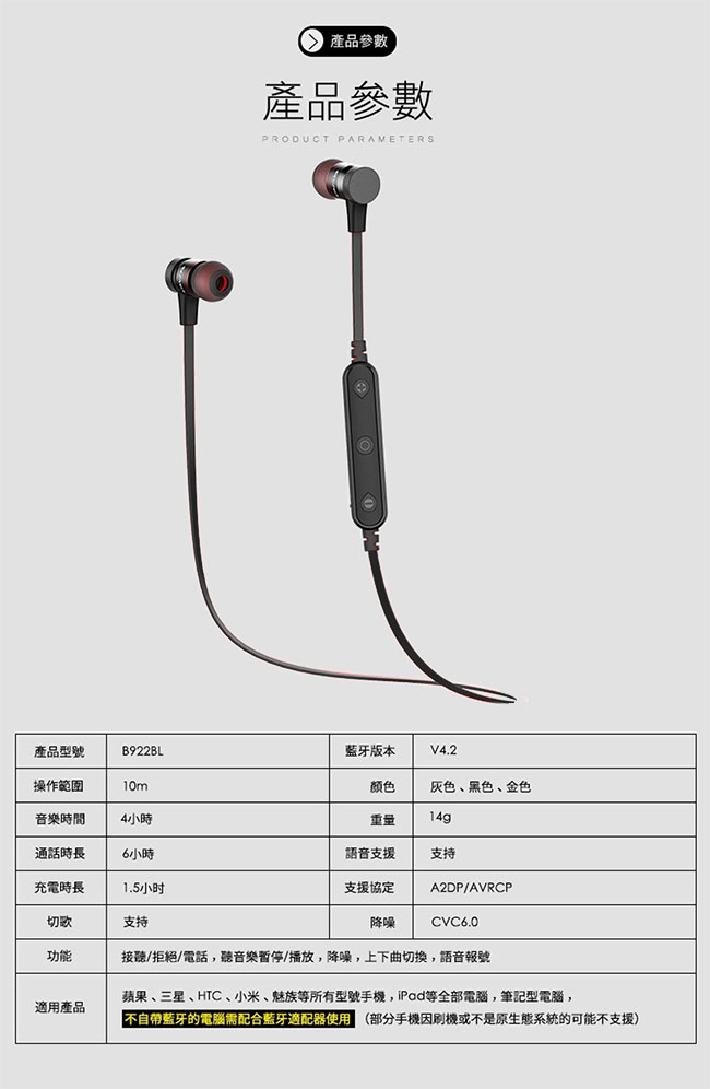 AWEI B922BL 運動磁吸 藍芽耳機/三色可選