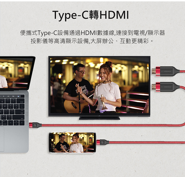 MOMAX Type-C to HDMI 傳輸線