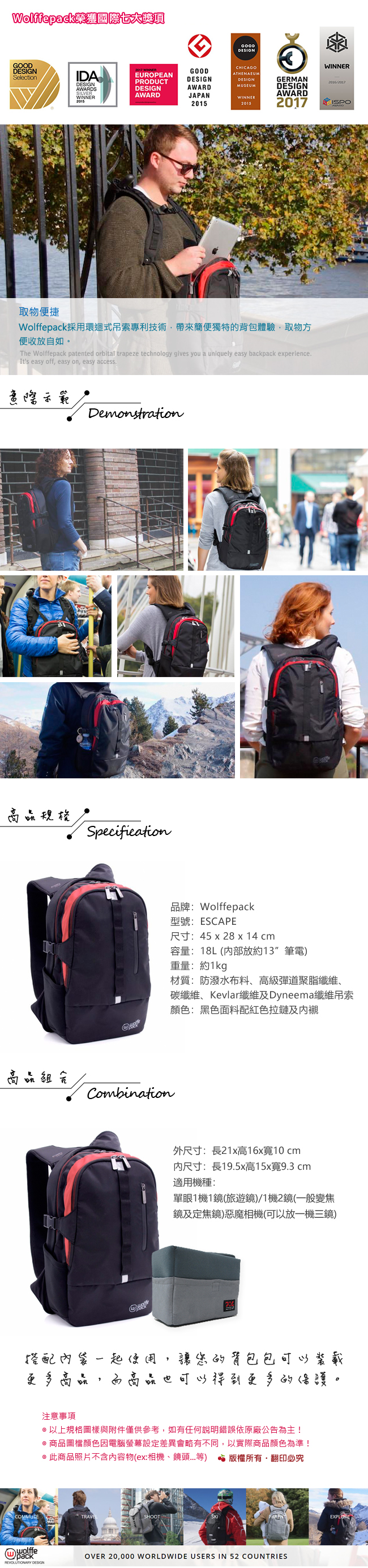 Wolffepack 城市穿梭旋轉後背包 Escape 18L