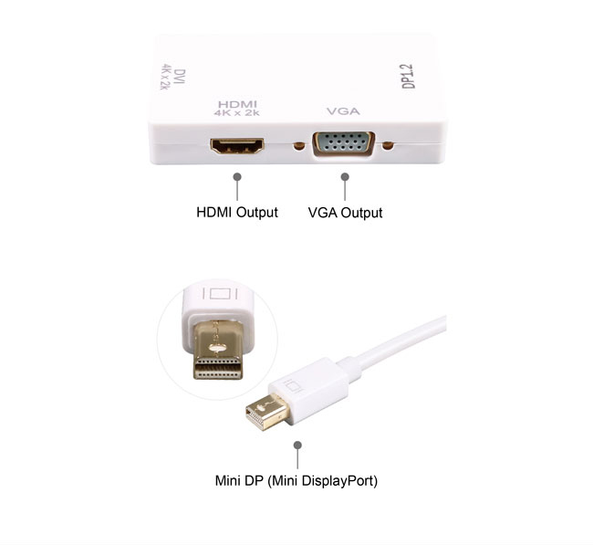 伽利略 Mini DP to HDMI+VGA+DVI 4K2K 30Hz