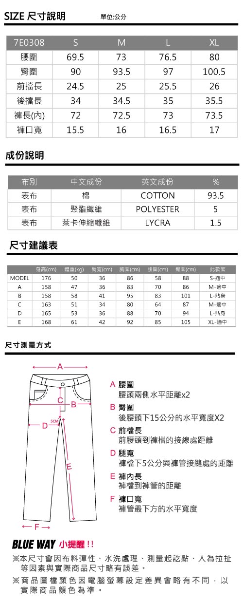 ETBOITE 箱子經典彈力直筒褲(深藍)