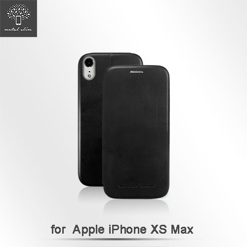 Metal-Slim Apple iPhone XS MAX 彈力皮紋磁吸TPU皮套