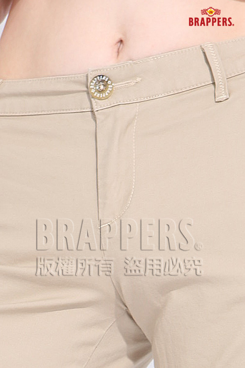 BRAPPERS 女款 女休閒系列-彈性五分褲-卡其