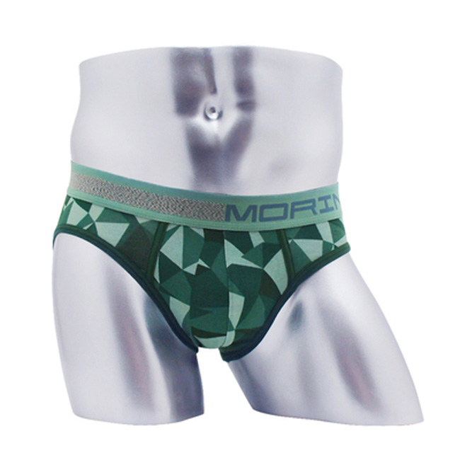 男內褲 設計師聯名-幾何迷彩時尚三角褲 綠(超值4入組)MORINOxLUCAS