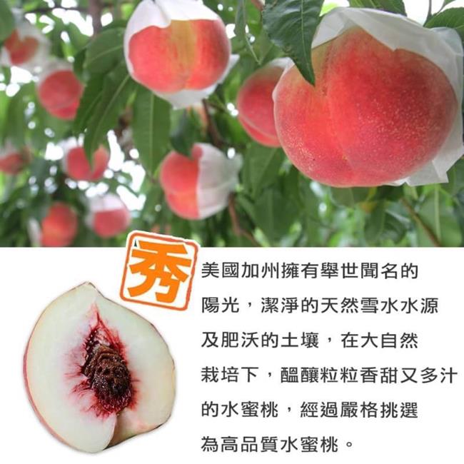 【天天果園】美國加州水蜜桃禮盒1盒(每顆100g/10顆入)