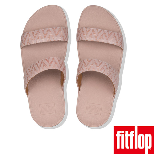 FitFlop LOTTIE CHEVRON SUEDE SLIDES-灰粉色