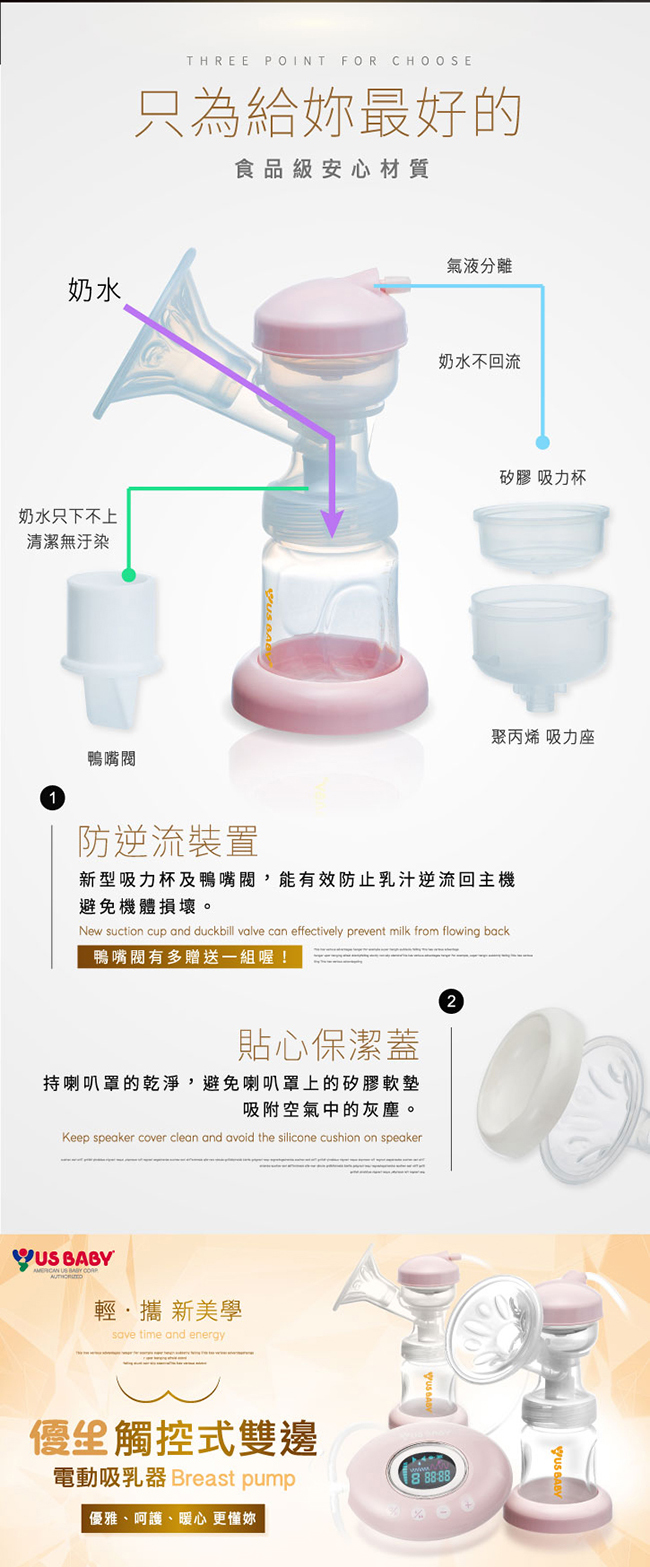 優生 觸控式輕量雙邊電動吸乳器(贈-玻璃奶瓶2大+母乳冷凍袋+防溢母乳墊)