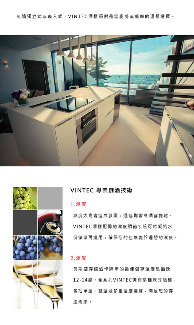 福利品 VINTEC 單門單溫恆溫酒櫃 Classic SeriesV160SGB