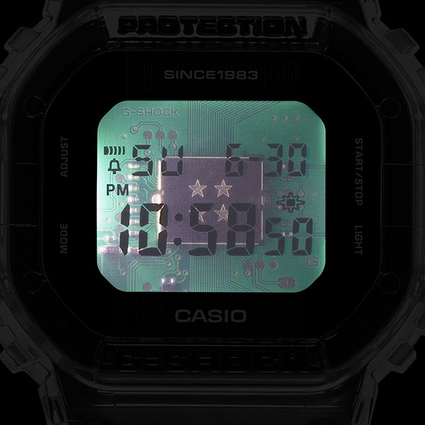 CASIO卡西歐G-SHOCK 40週年限定獨特透視表面半透明雙材質綜合錶帶經典