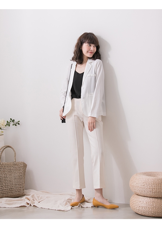 D+AF 微醺色調．素面美型低跟尖頭鞋＊黃