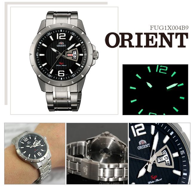 ORIENT東方錶 簡練強悍運動石英腕錶鋼帶(FUG1X004B9)-黑x43mm