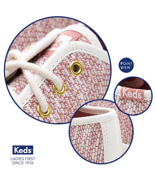 Keds KICKSTART 毛圈線紗綁帶休閒鞋-紅色