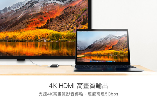 HOMI 4in1 Hub-C 快速充電傳輸集線器