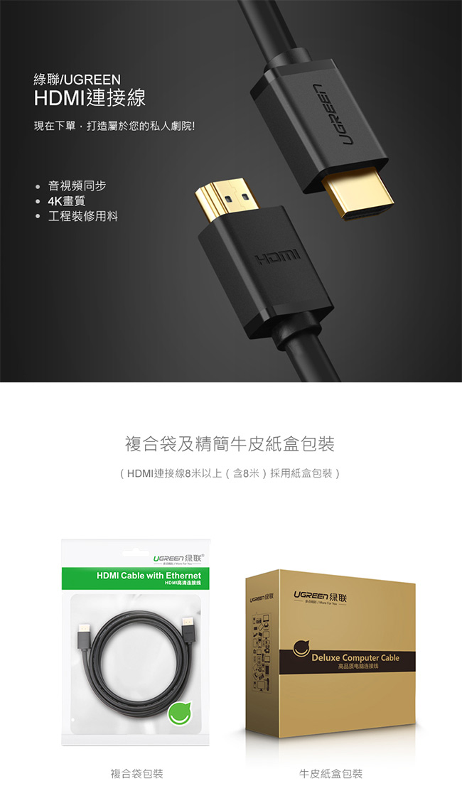 綠聯 30M HDMI傳輸線