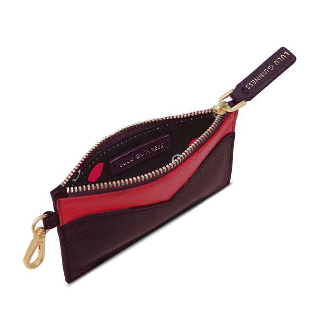 LULU GUINNESS CUPIDS BOW 零錢包 (茄紫)