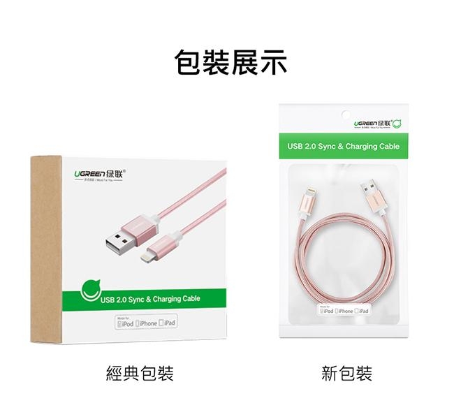 綠聯 MFI Lightning to USB傳輸線 APPLE原廠認證 2M