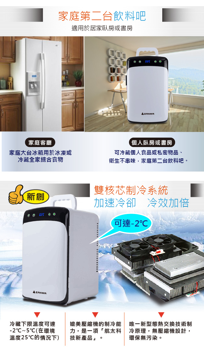 ZANWA晶華 可調溫控冷暖變頻行動冰箱/保溫箱/冷藏箱(CLT-12G)