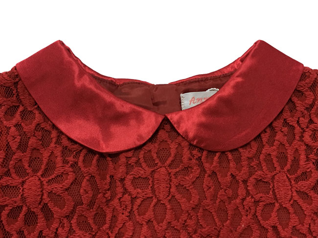 Annys氣場紅高級訂製蕾絲緞質領禮服*6203紅