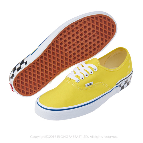 (男)VANS Authentic 潮流素面綁帶休閒鞋*黃色