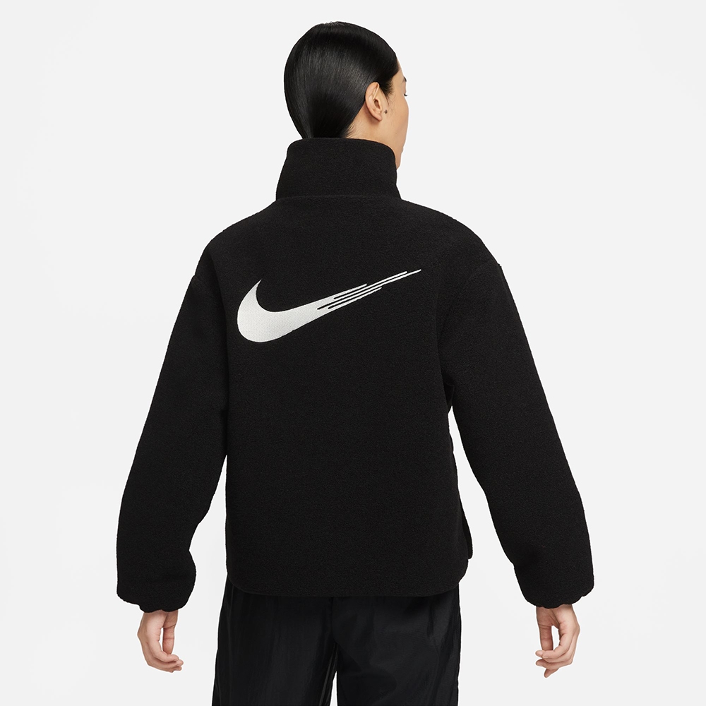 NIKE 外套女款運動外套毛料保暖AS W NSW FX JKT SHERPA 黑