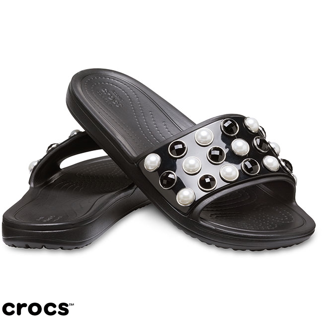 Crocs 卡駱馳 (女鞋) 永恆系列思瓏珍珠涼拖 205440-001