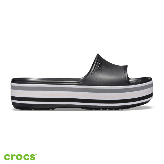 Crocs 卡駱馳 (中性鞋) 厚底卡駱班撞色涼拖 205693-001