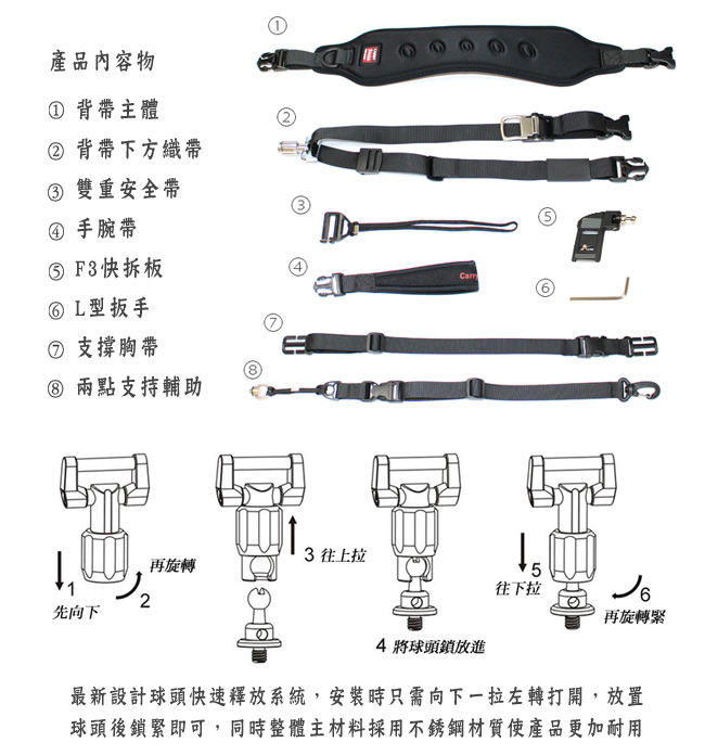 CarrySpeed 速必達 Pro MK IV 頂級專業型相機背帶 (附F3相機座盤)