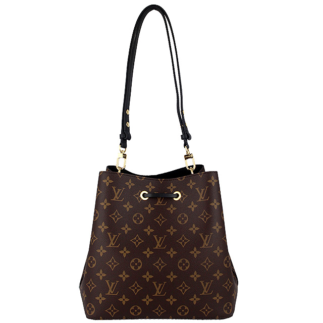 LV M44020 Monogram 經典LV花紋黑色伸縮背帶水桶包