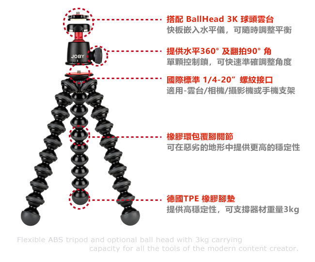 JOBY 金剛爪 3K 套組腳架 (JB51) GorillaPod 3K Kit