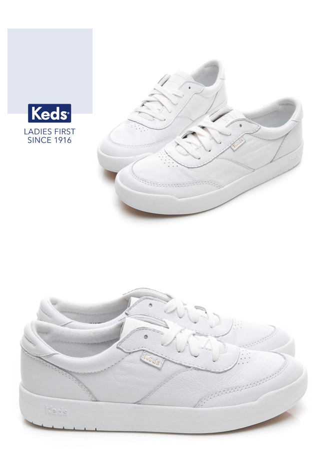 Keds MATCH PIONT 經典復刻皮革休閒鞋-白