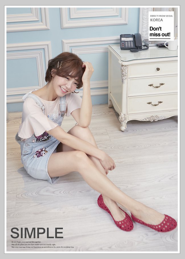 River&Moon防水鞋-晴雨二穿超Q軟鳥巢洞洞娃娃鞋-紅