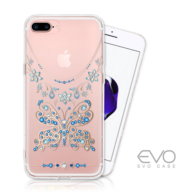 EVO CASE iPhone 6/6s plus 奧地利水鑽彩繪防摔殼 - 蝶戀鑽