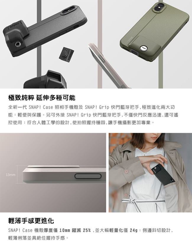 bitplay SNAP! XR 質感黑相機殼(搭配SNAP!Grip藍牙快門把手)