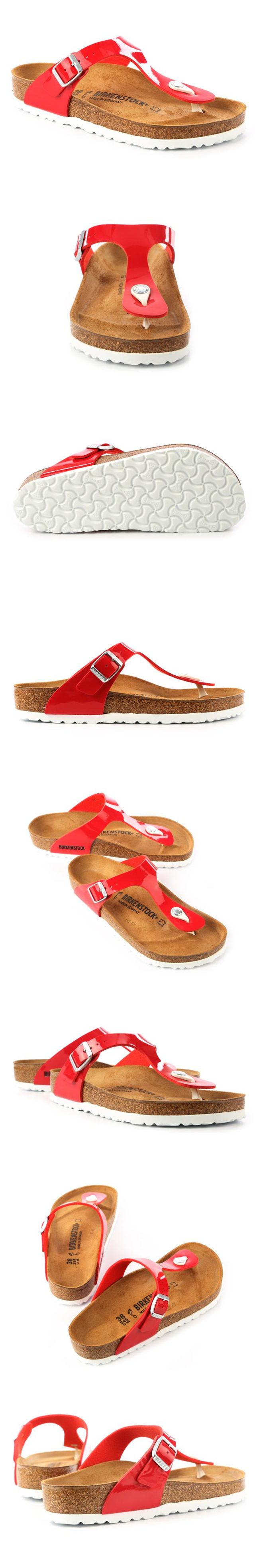 勃肯BIRKENSTOCK 1005297。GIZEH吉薩 夾腳拖鞋(亮面紅)