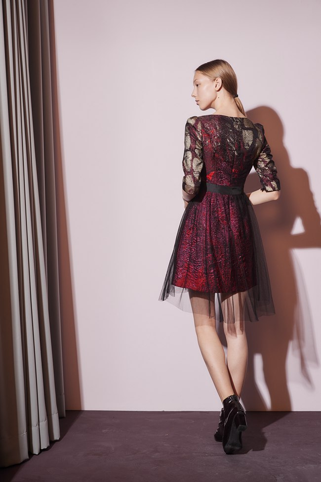 Haute Couture 高定系 精緻3D提花透視紡紗造型禮服洋裝-紅