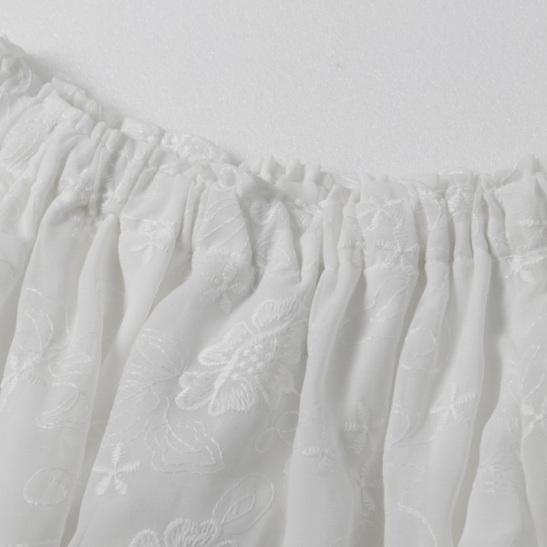 婚禮系列~兩穿式純色蕾絲雕花腰鬆緊一字領/圓領長洋裝-OB大尺碼