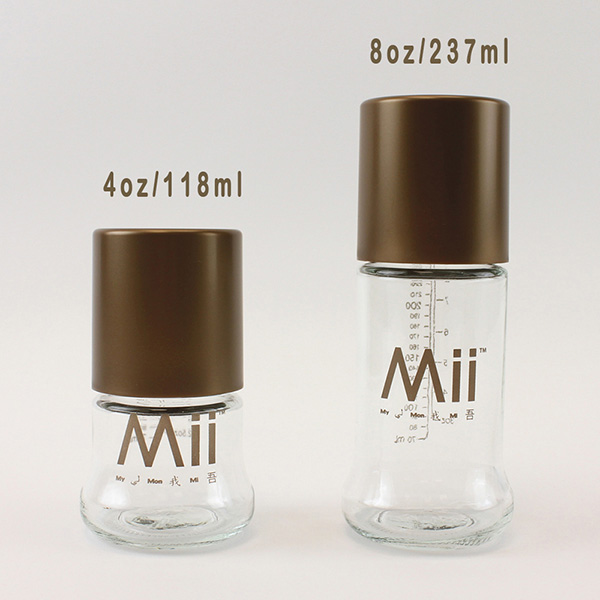 愛的世界 Mii Organics 4oz寬口玻璃奶瓶1入-美國製-