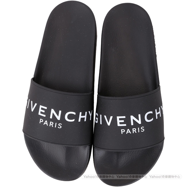 GIVENCHY PARIS 字母膠質涼拖鞋(男款/黑色)