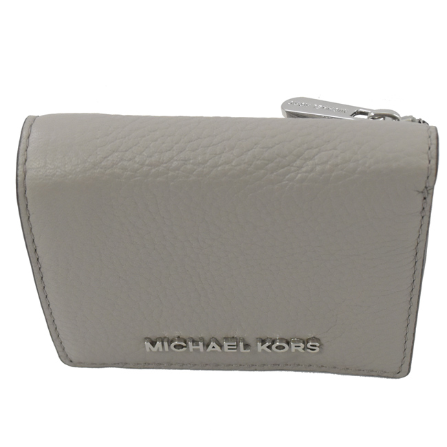 MICHAEL KORS Jet Set 牛皮對開零錢短夾(灰)