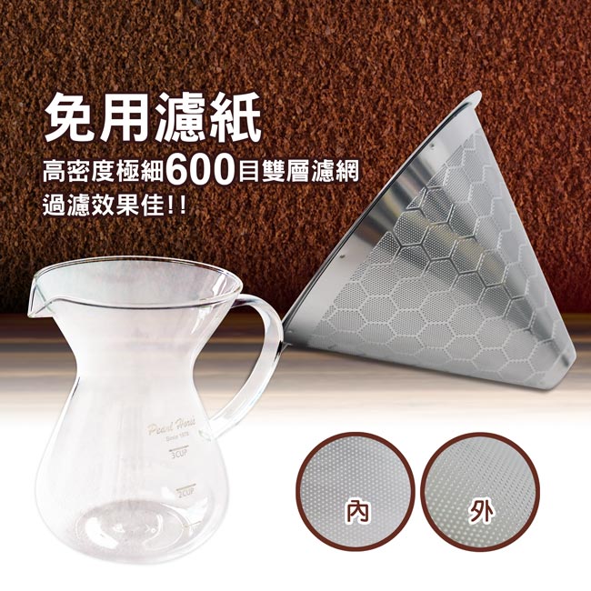 日本寶馬 巴魯尼手沖咖啡壺400ml(蜂巢式雙網) TA-G-10-3D