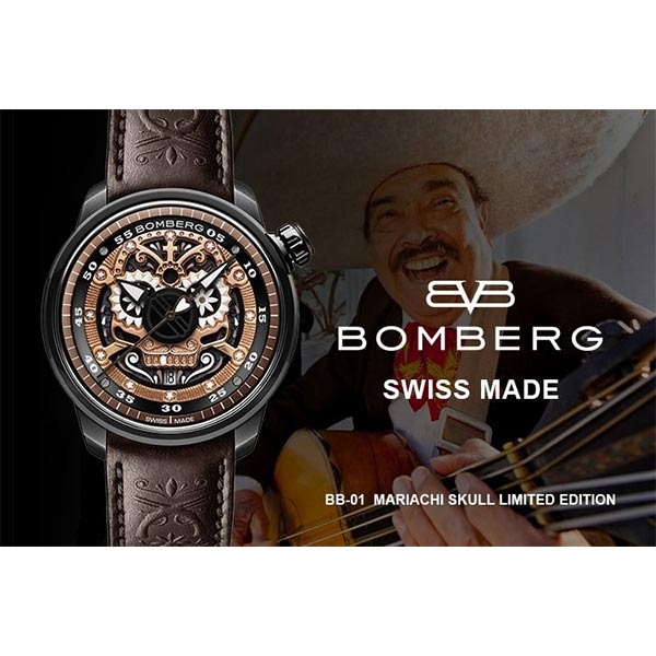 BOMBERG 炸彈表 Auto Mariachi Skull 限量版