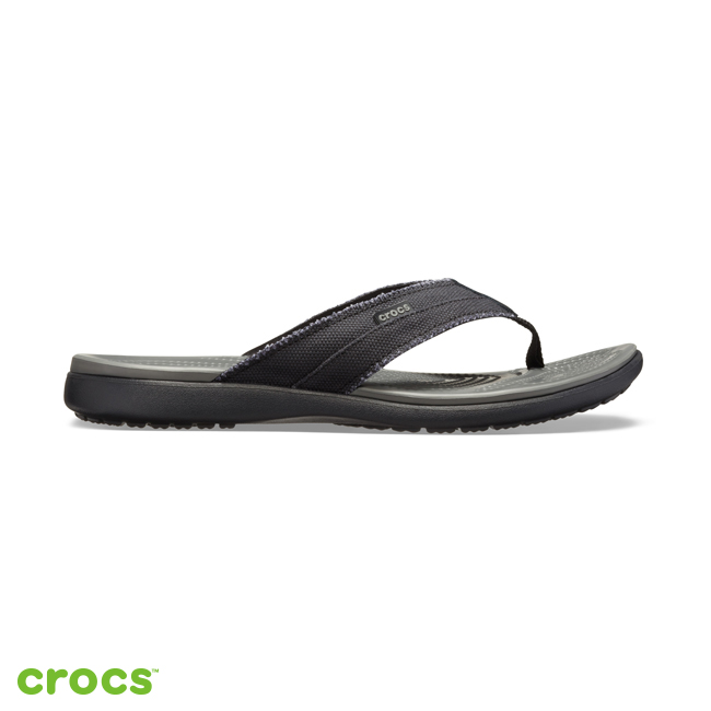 Crocs 卡駱馳 (男鞋) 聖克魯茲帆布人字拖 205612-0DD