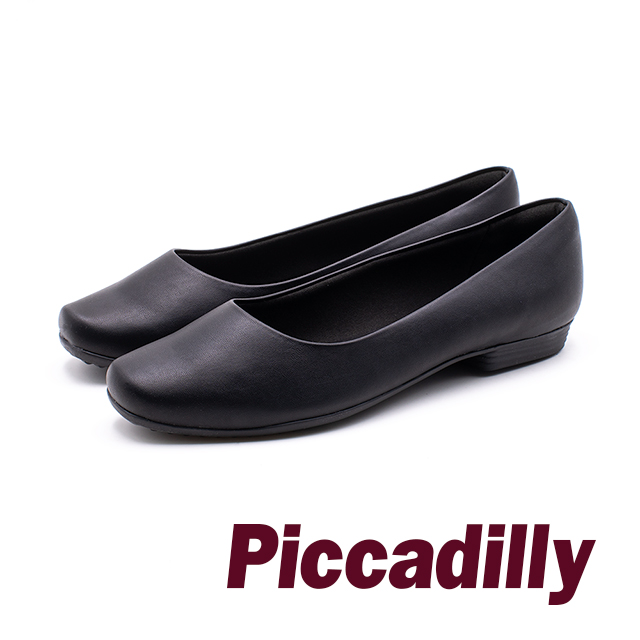 Piccadilly 修飾腳背 革質直套極簡休閒女鞋- 黑 (另有藍)