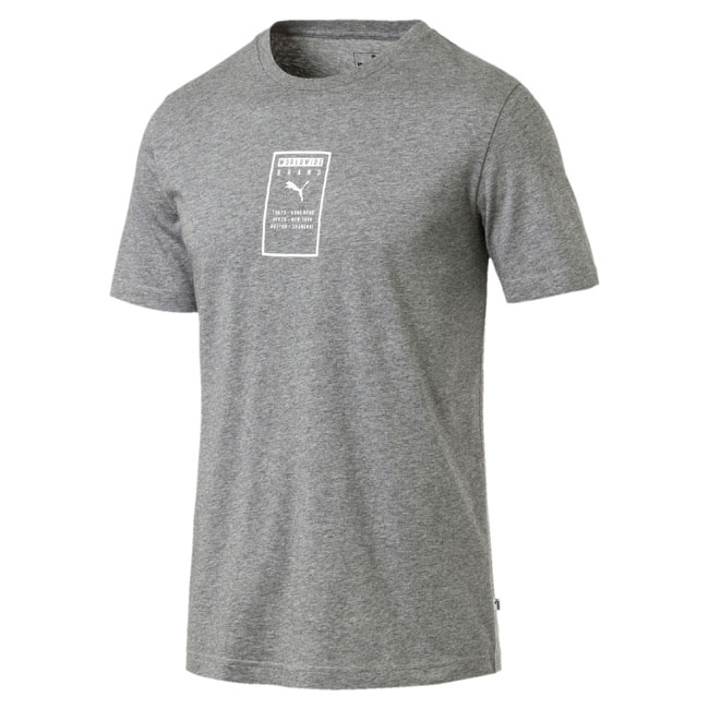 PUMA-男性基本系列Brand短袖T恤-中麻花灰-亞規